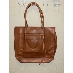 Rebecca Minkoff Leather Tote Handbag - Tan With Gold Hardware And Side Zippers